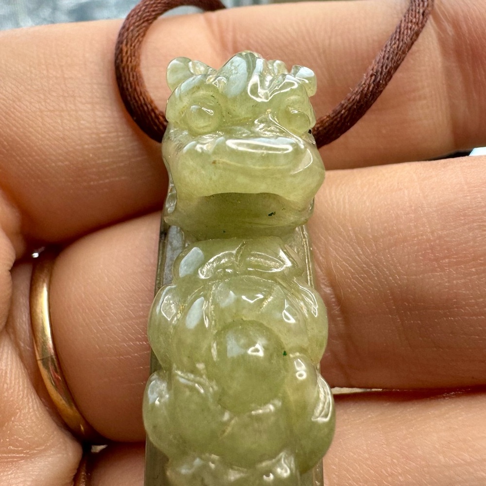 Carved Jade Dragon Pendant